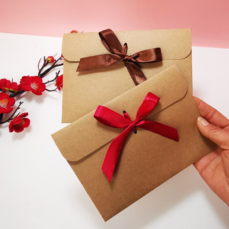 Letter Envelope Kraft - 10Pcs 레트로 크래프트 봉투 가방 리본