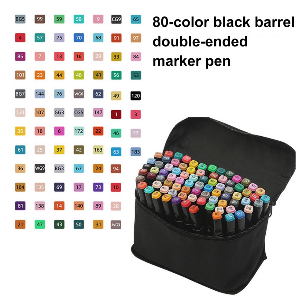 Whiteboard Marker Set - 무취 양면 마커 80색 듀얼 팁