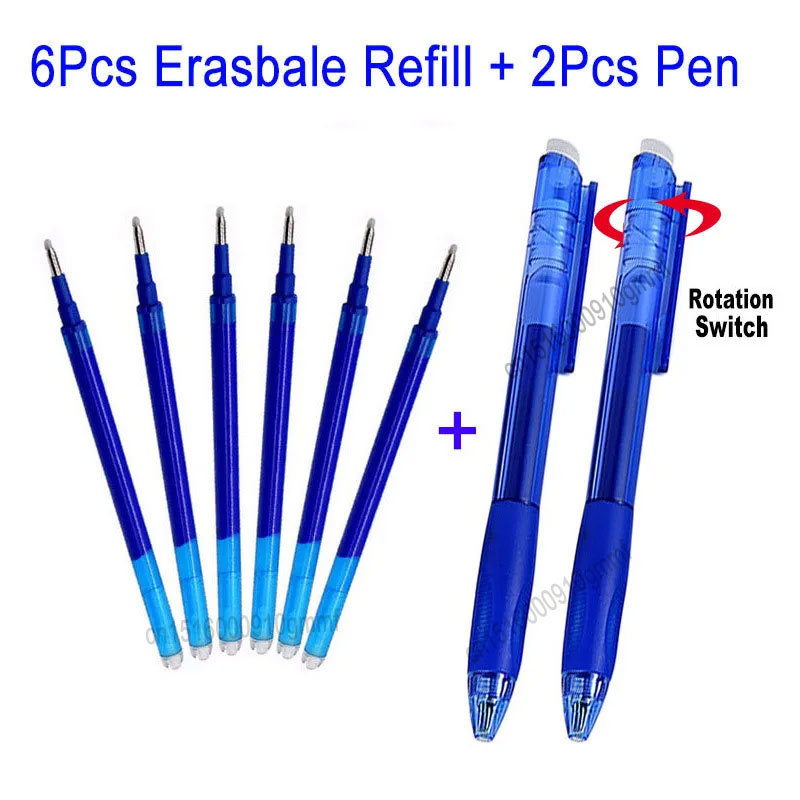 Gel Ink Pen Set - 6 + 2 개/대 0.7MM 지울