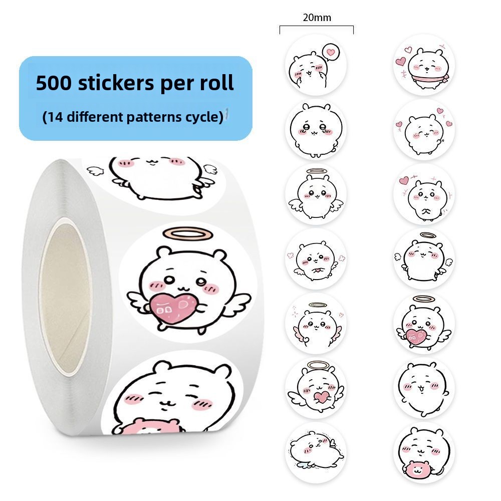 Sticker Label Roll - Jiyi 스티커 롤 500 Pcs Kawaii