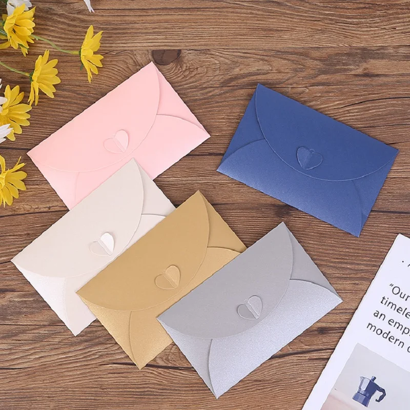 Letter Envelope Kraft - 진주 빛 종이 러브 버클 봉투,