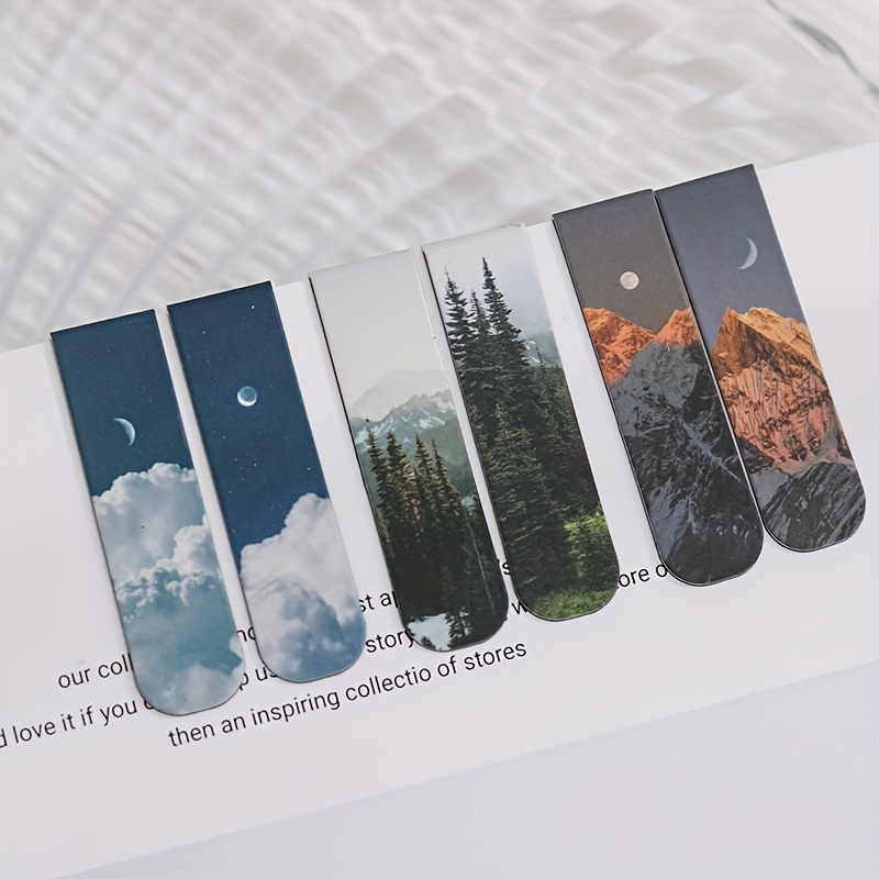 Bookmark Magnetic Clip - 학생용 랜드스케이프 테마 마그네틱 북마크, 자석