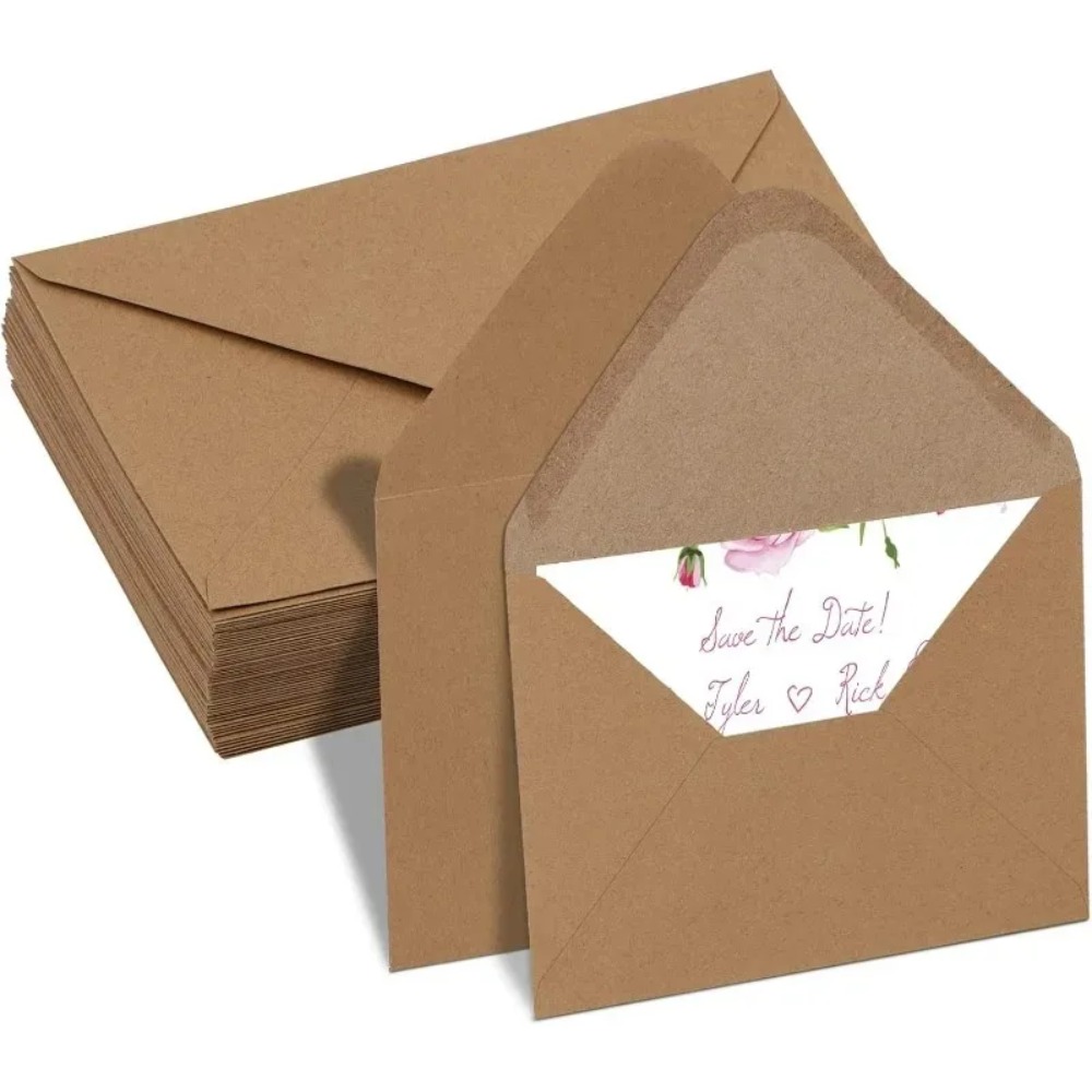 Letter Envelope Kraft - 50Pcs 클래식 브라운 크래프트 빈 미니