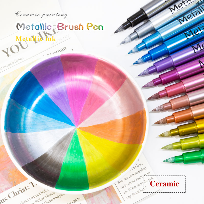 Whiteboard Marker Set - 24색 메탈릭 아크릴 페인트 마커, 돌,