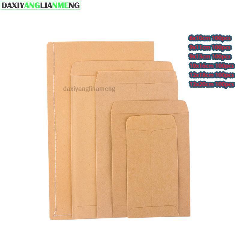 Letter Envelope Kraft - 100pcs 6*10 10*16 9*1312*20cm 크래프트 종이