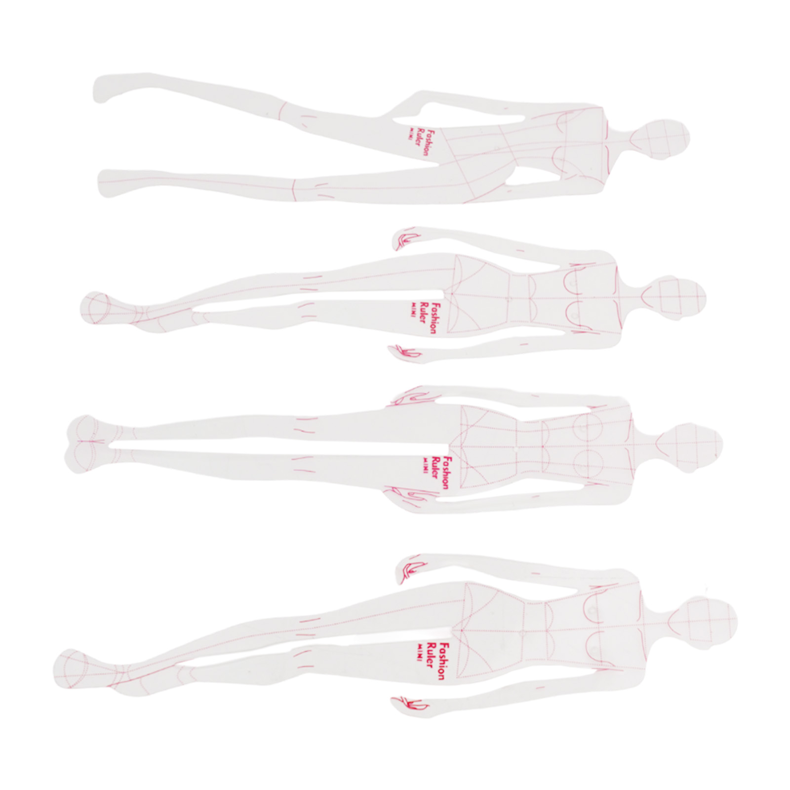 Ruler Set Transparent - 투명 플라스틱 패션 디자인 자 세트