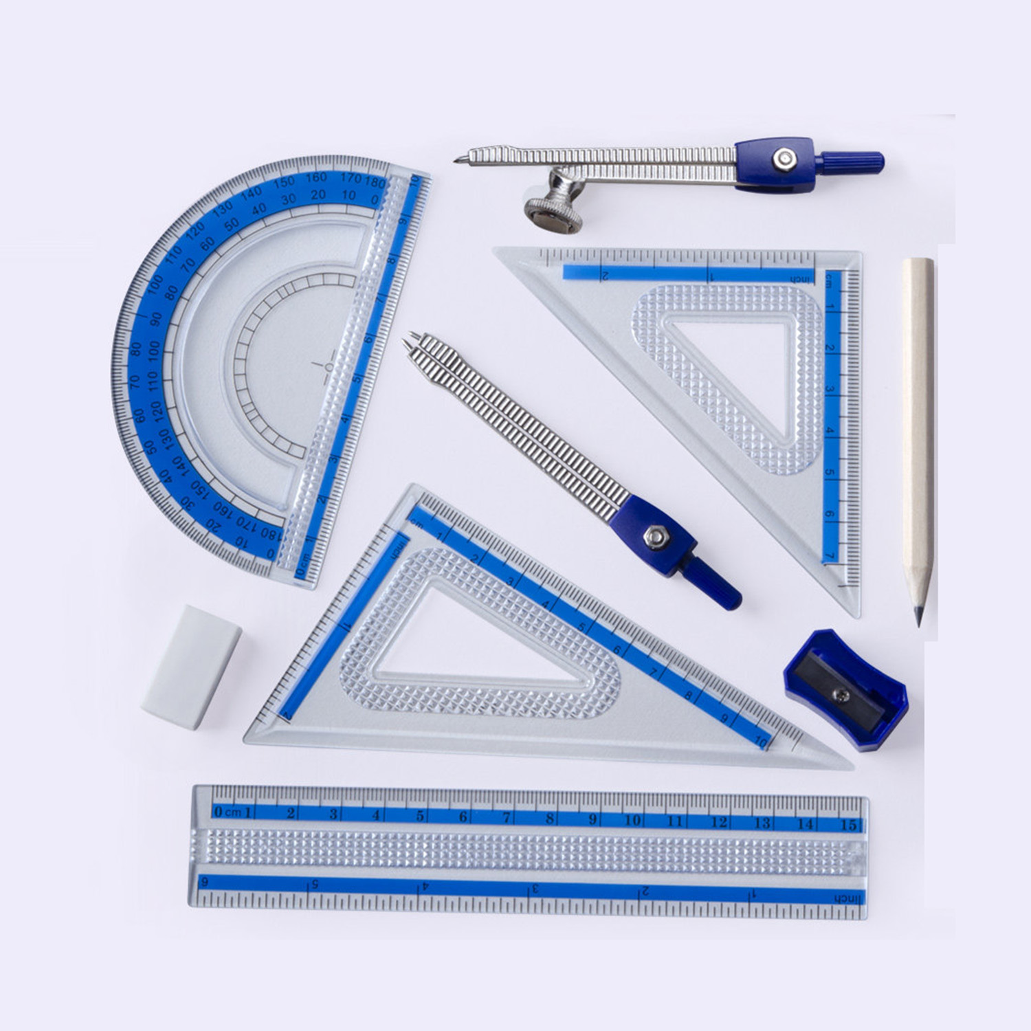 Compass Geometry Set - 10종 기하학 수학 세트, 깨지지 않는
