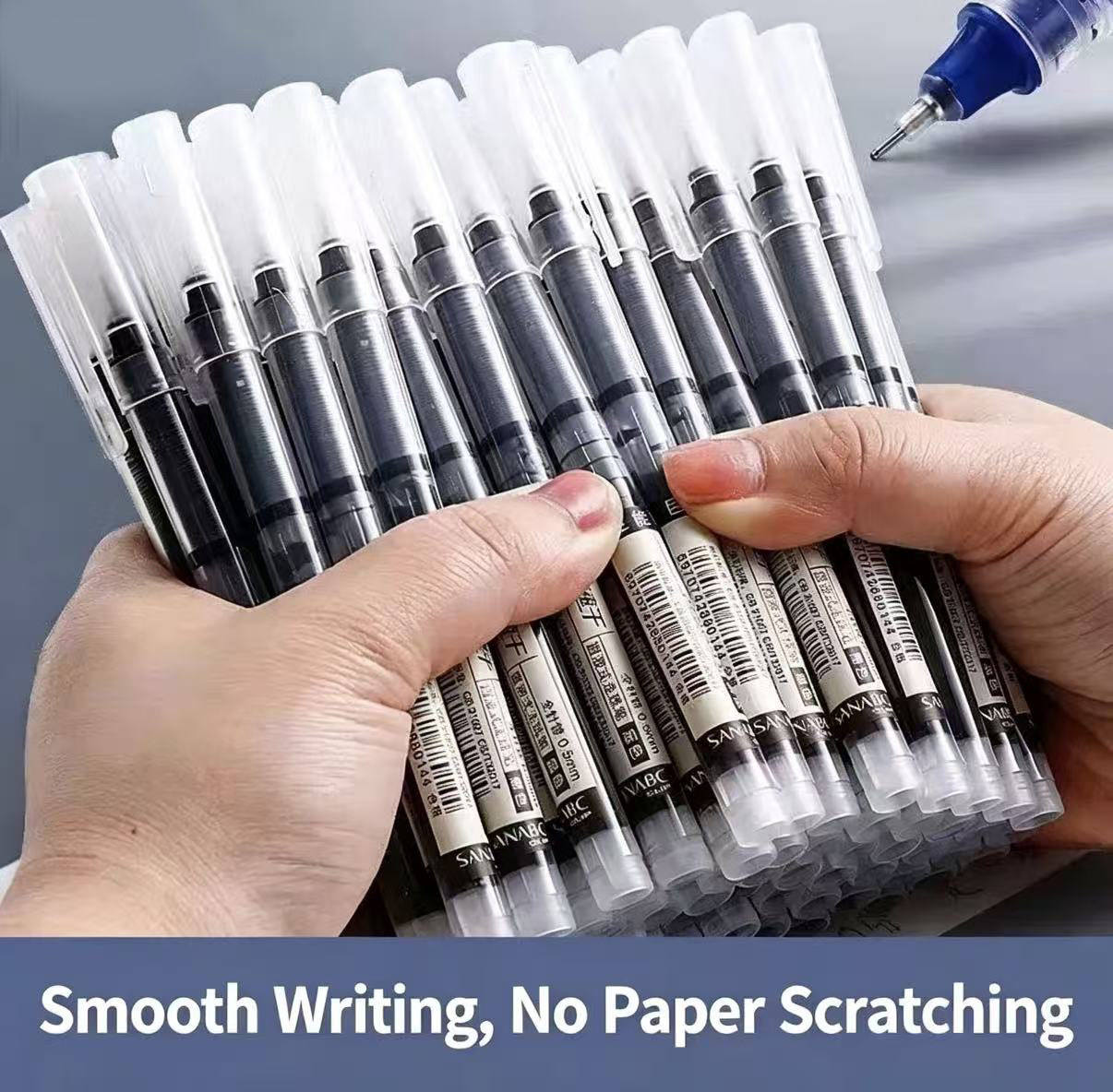 Gel Ink Pen Set - 6팩 클릭 젤 펜 0.5mm 검정/파랑/빨강