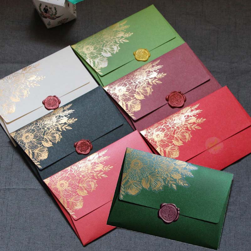 Letter Envelope Kraft - 스탬프없이 10Pcs 고급 진주 종이 봉투