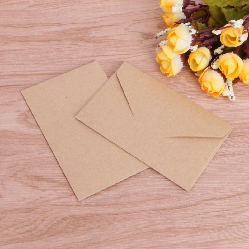 Letter Envelope Kraft - 50개 빈티지 봉투 4x2.67인치 메일 편지용