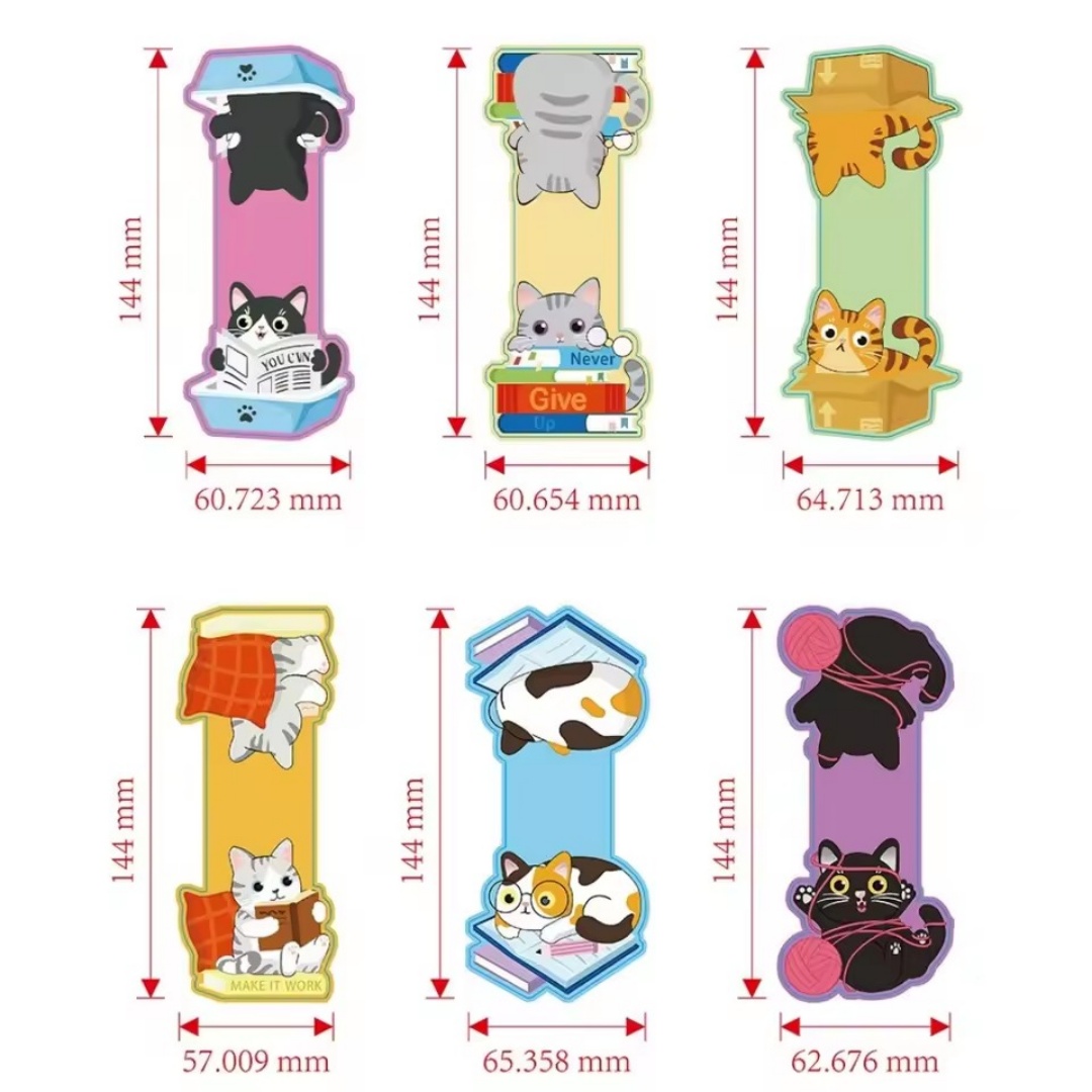 Bookmark Magnetic Clip - 1세트 창의적인 고양이 무늬 자석 북마크