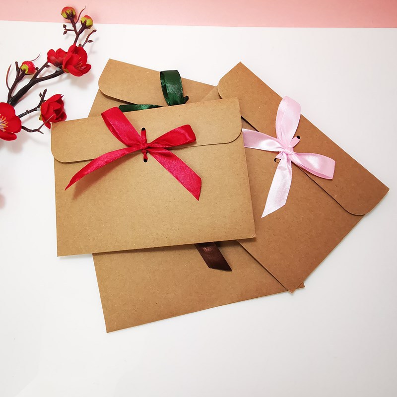 10Pcs 레트로 크래프트 봉투 가방 리본 보우 CD  - Letter Envelope Kraft 리뷰 및 가격
