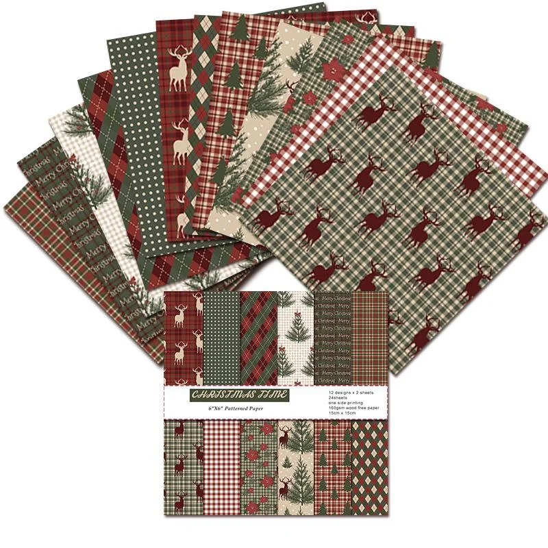 1 세트 빈티지 메리 크리스마스 스크랩북 종이 패드 모 - Graph Paper Pad 리뷰 및 가격