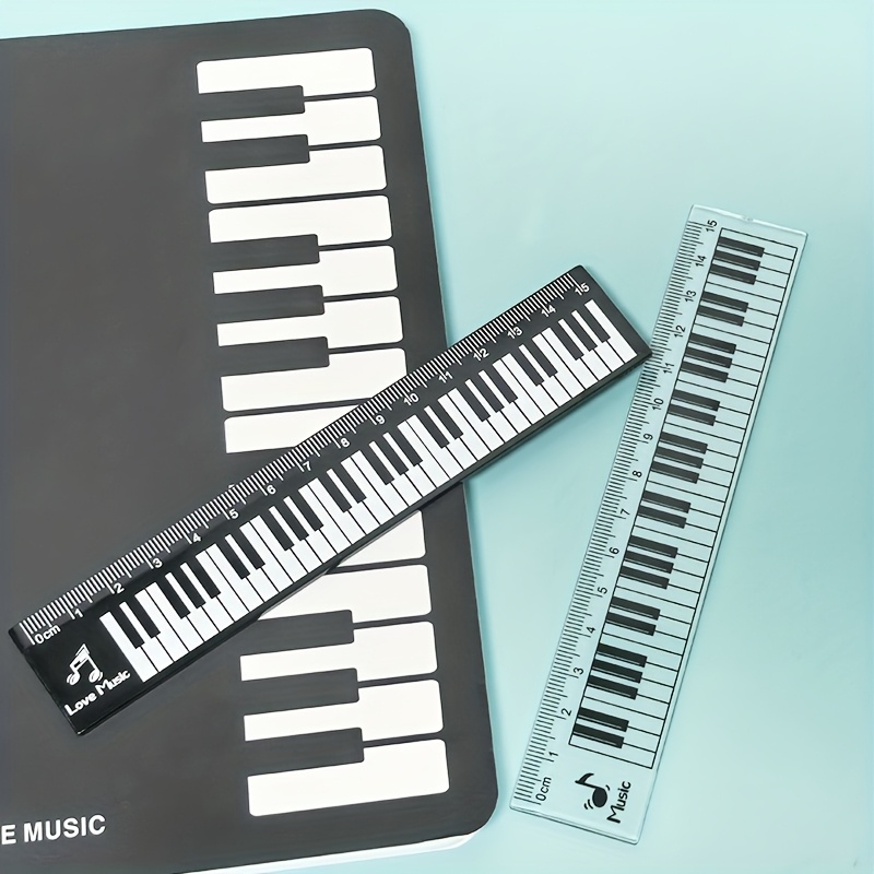 2개/세트 15cm 피아노 키보드 패턴 자투기 투명 블 - Ruler Set Transparent 리뷰 및 가격