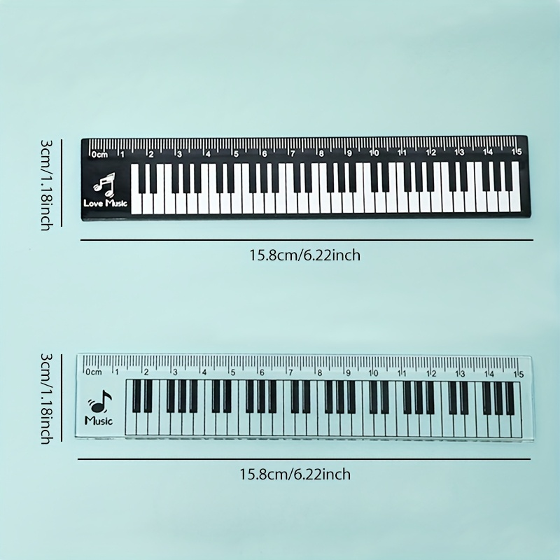 2개/세트 15cm 피아노 키보드 패턴 자투기 투명 블 - Ruler Set Transparent 리뷰 및 가격