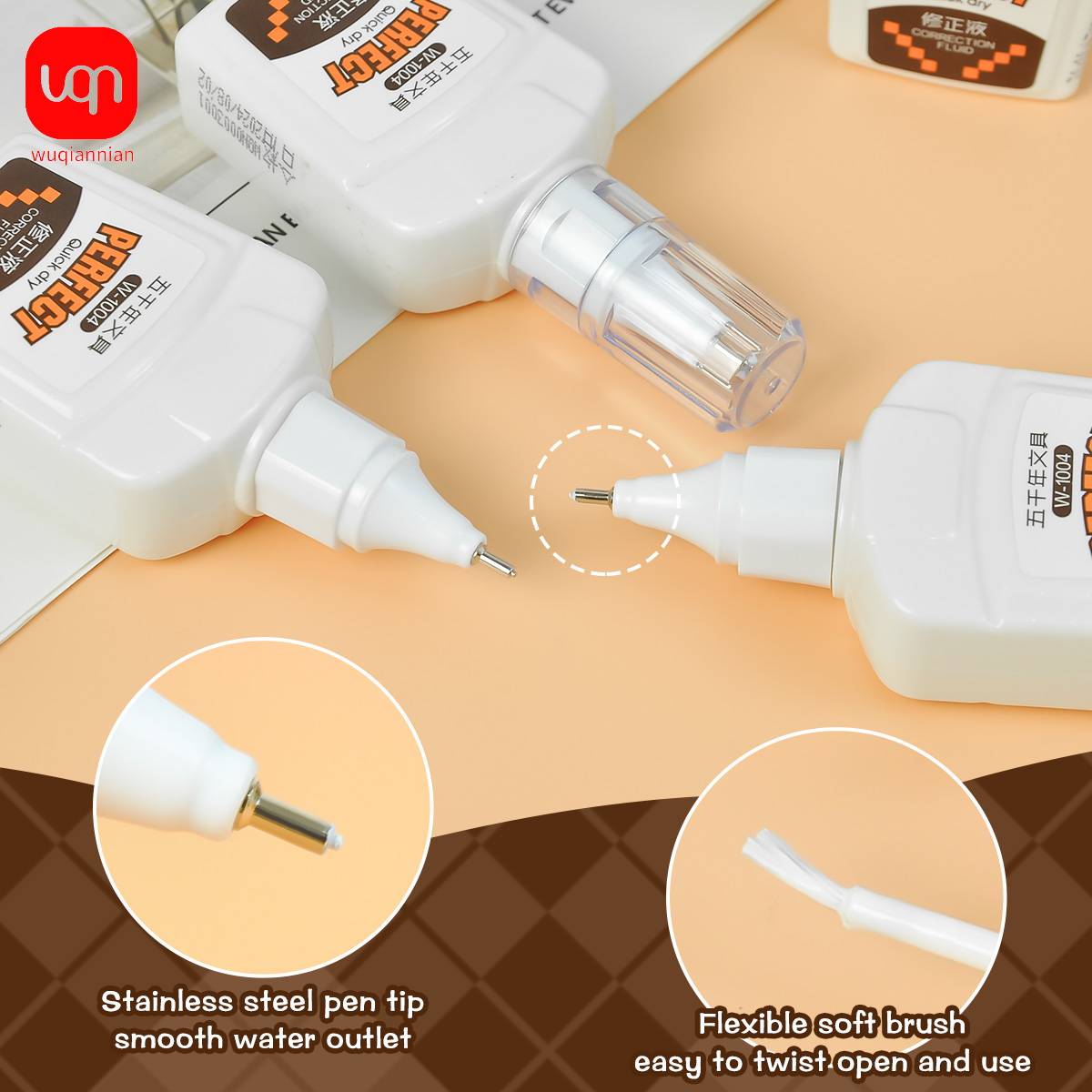 WQN-3/6/12PCS18ml 수정액 휴대용 학생용  - Correction Fluid White 리뷰 및 가격