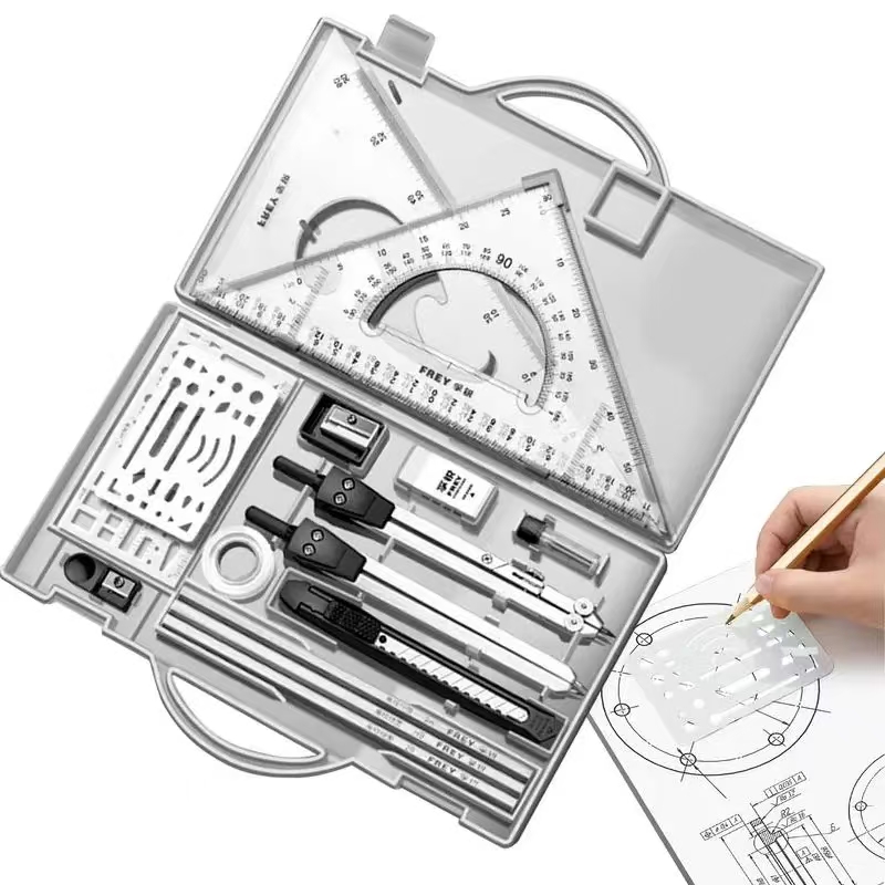 제도 키트 금속 눈금자 및 나침반 기하학 키트 삼각형  - Compass Geometry Set 리뷰 및 가격