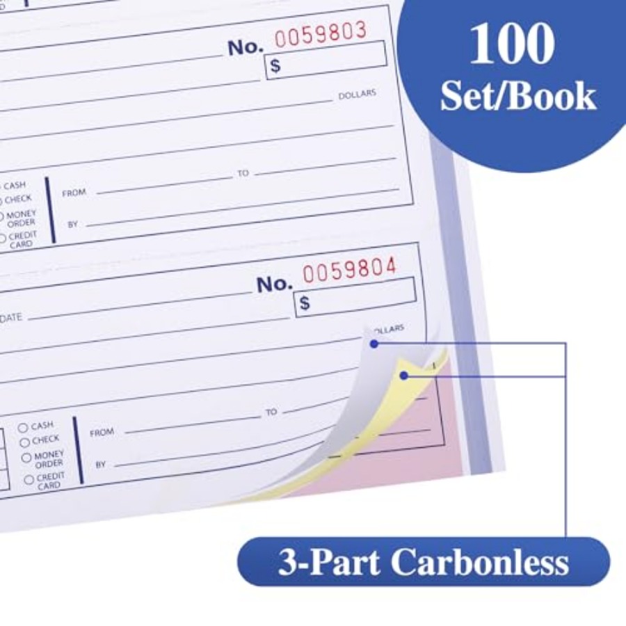 카본 복사지가 포함된 영수증 책 2팩, 3중 카본리스  - Carbon Copy Book 리뷰 및 가격