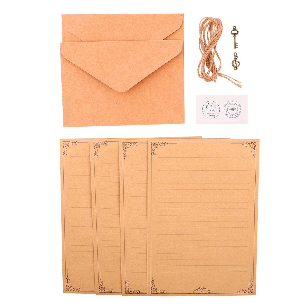 1세트 레트로 편지지 봉투 세트 A5 스타일 두꺼운 내 - Letter Envelope Kraft 리뷰 및 가격