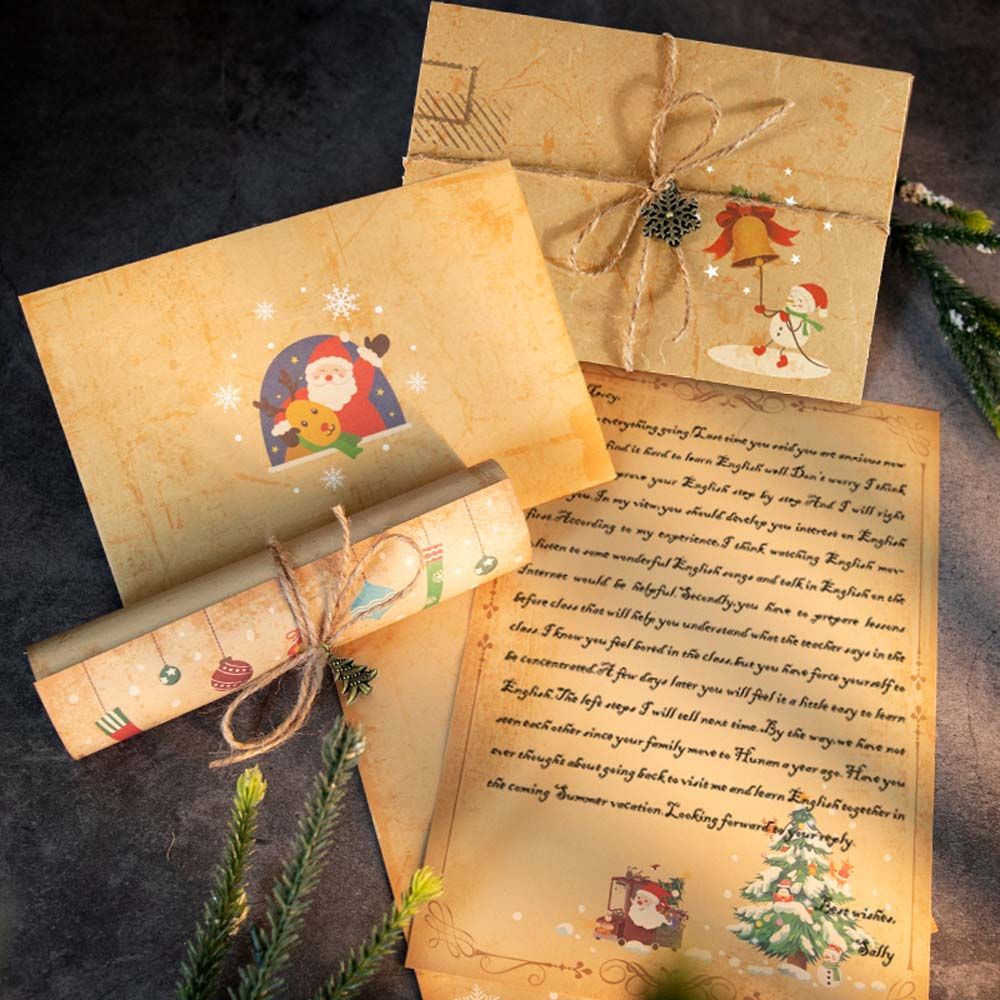 DIY 빈티지 산타클로스 선물 초대장 눈사람 크리스마스 - Letter Envelope Kraft 리뷰 및 가격