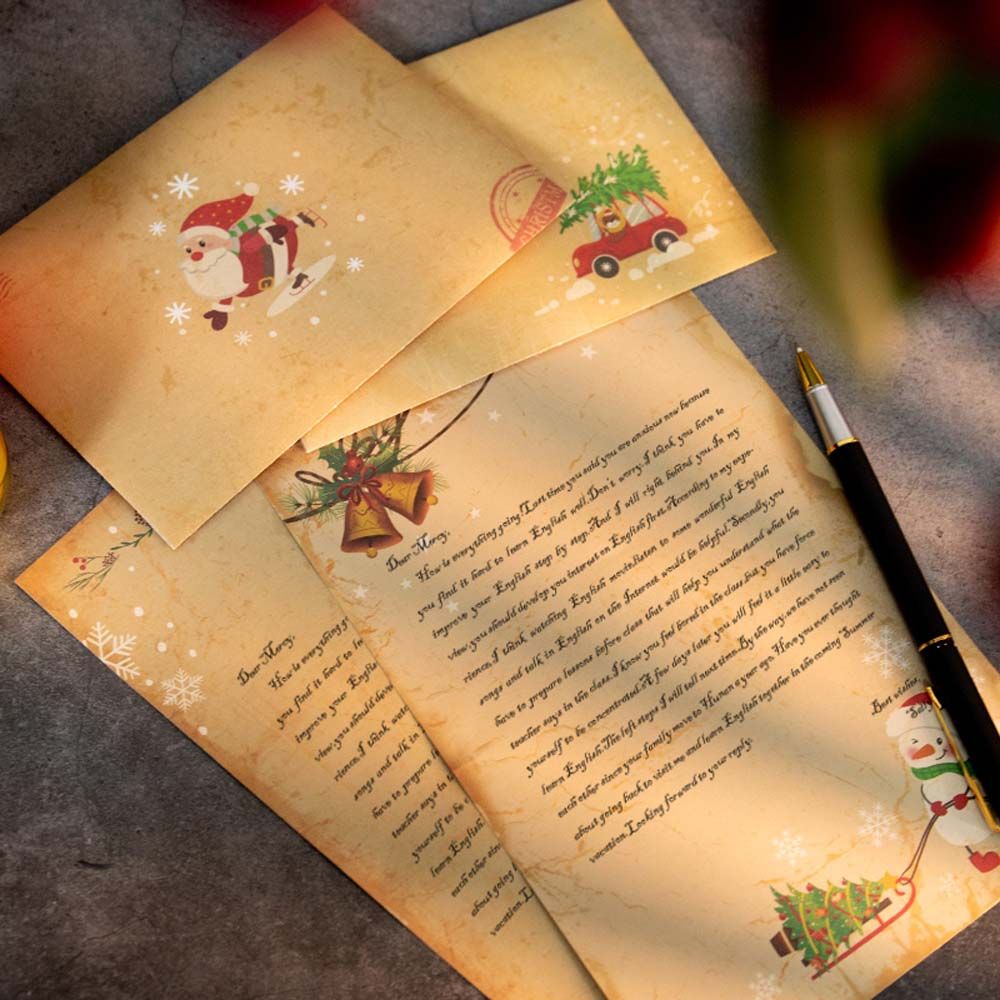 DIY 빈티지 산타클로스 선물 초대장 눈사람 크리스마스 - Letter Envelope Kraft 리뷰 및 가격