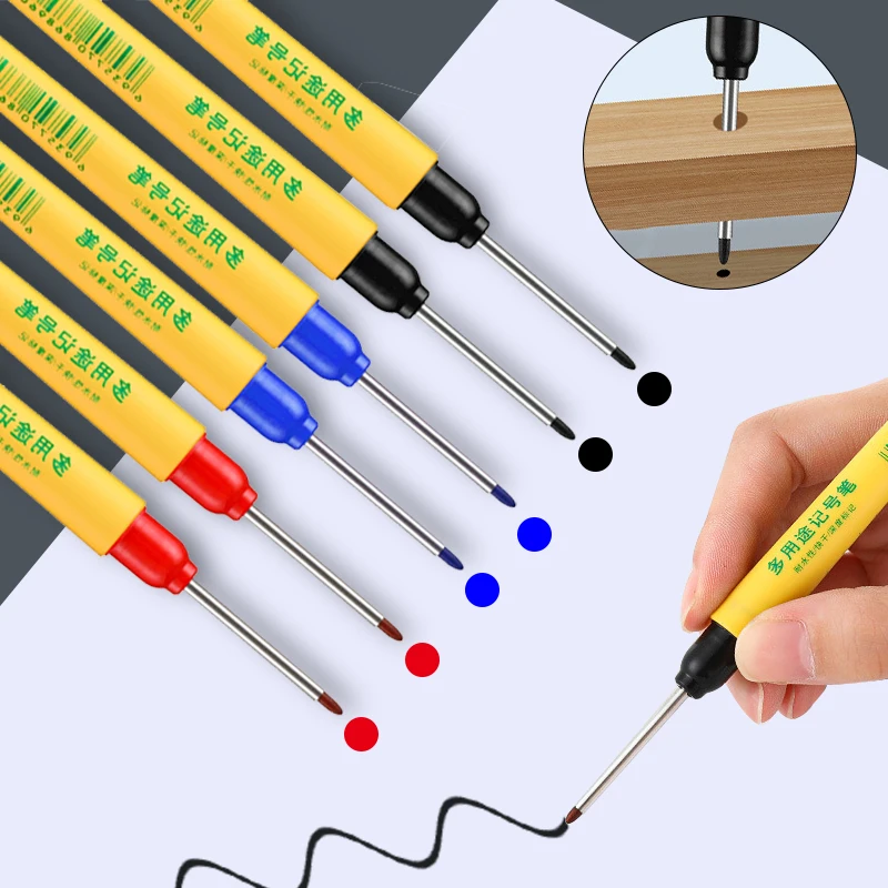 6개/세트 33mm 레드/블루/블랙 롱헤드 마킹펜 목공 - Whiteboard Marker Set 리뷰 및 가격