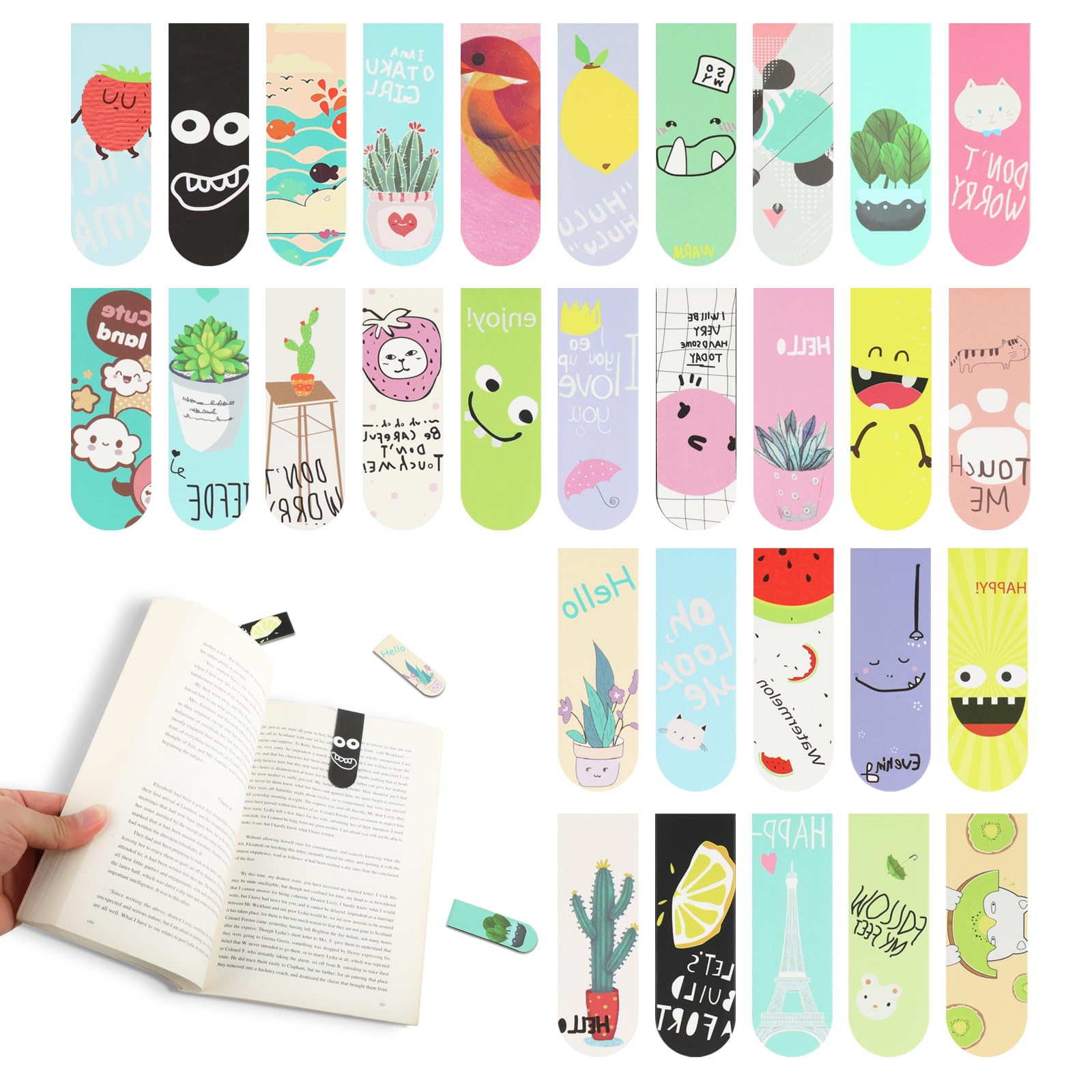 어린이 및 책 애호가를위한 18pcs/30pcs 자기  - Bookmark Magnetic Clip 리뷰 및 가격