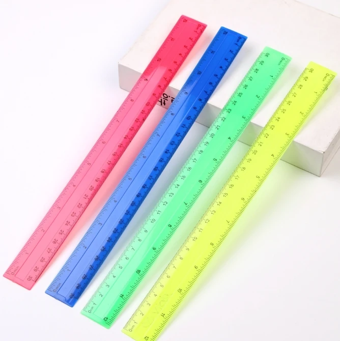 다채로운 투명 플라스틱 직선 눈금자, 30cm 카와이  - Ruler Set Transparent 리뷰 및 가격