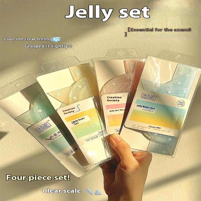 4개/세트 투명 측정자 학생 선물 15CM 젤리 자 세 - Ruler Set Transparent 리뷰 및 가격