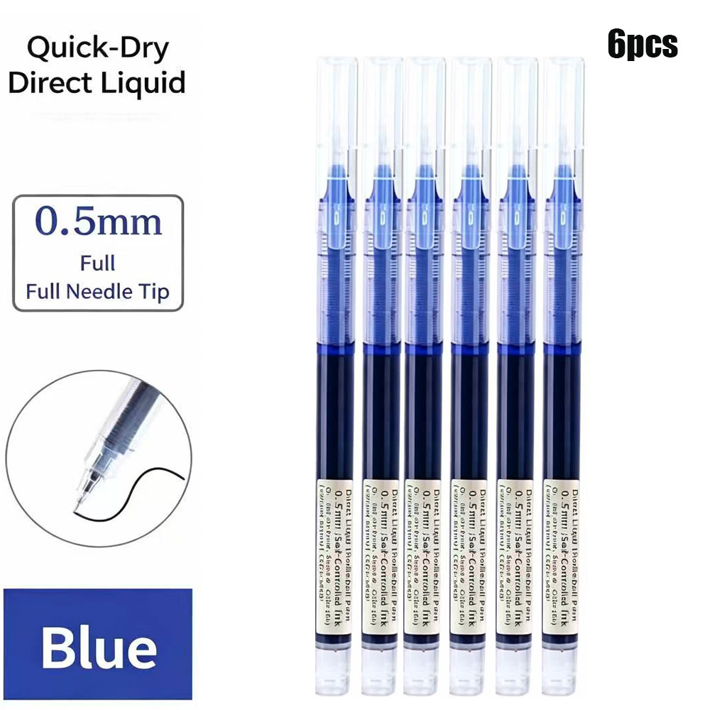 6팩 클릭 젤 펜 0.5mm 검정/파랑/빨강 리필 잉크 - Gel Ink Pen Set 리뷰 및 가격