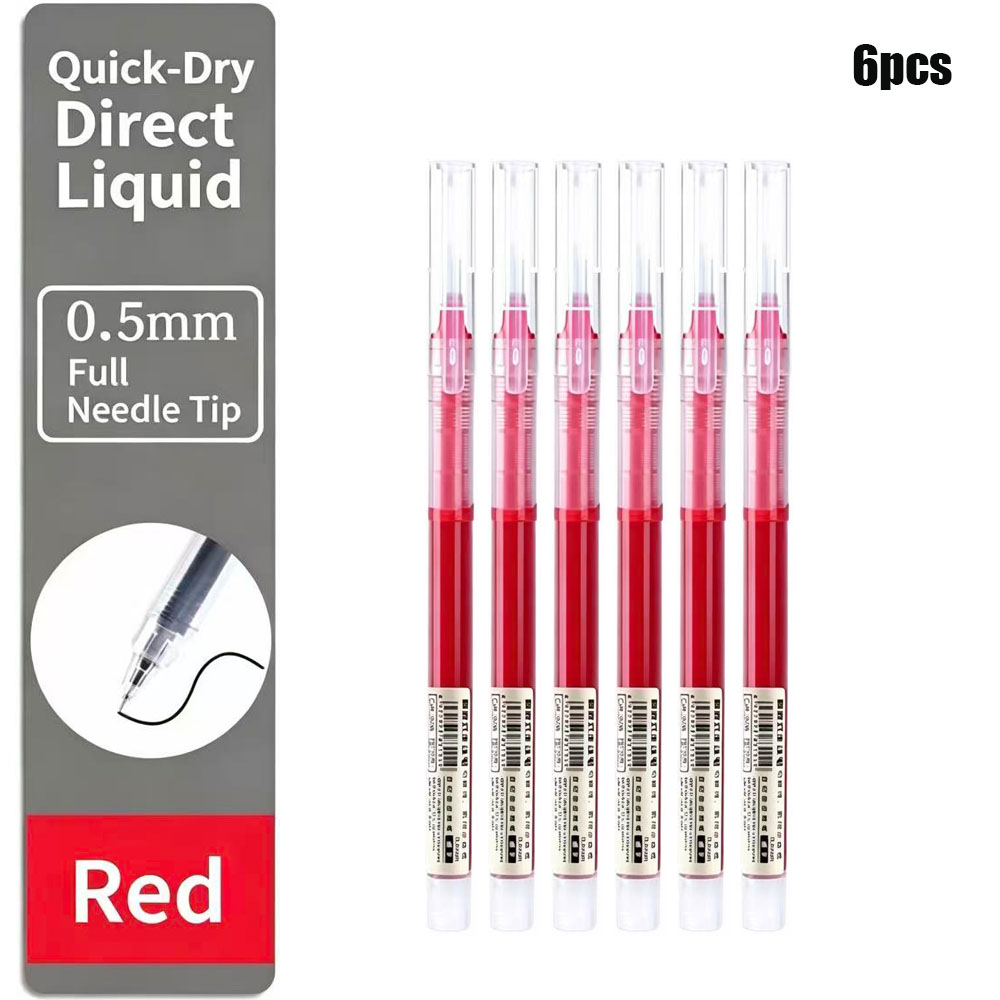 6팩 클릭 젤 펜 0.5mm 검정/파랑/빨강 리필 잉크 - Gel Ink Pen Set 리뷰 및 가격