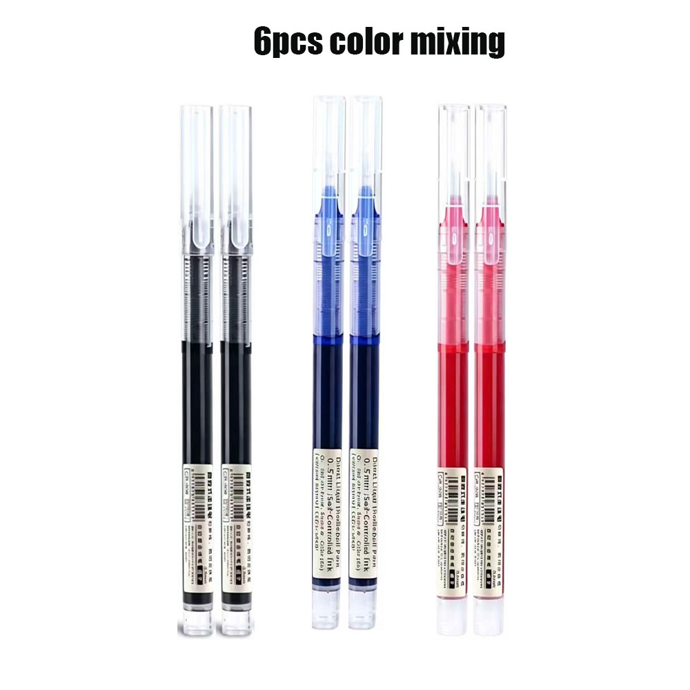 6팩 클릭 젤 펜 0.5mm 검정/파랑/빨강 리필 잉크 - Gel Ink Pen Set 리뷰 및 가격
